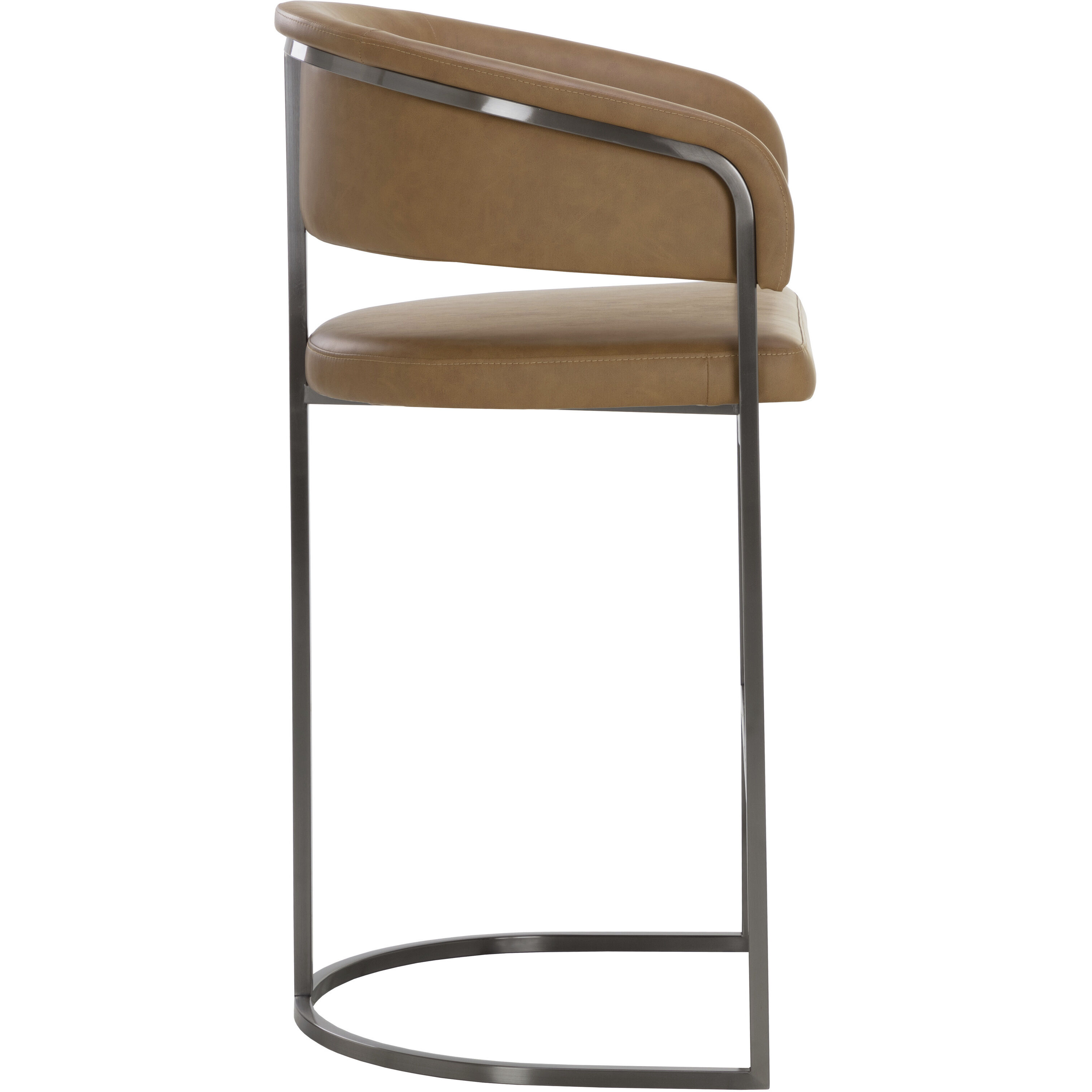 Marris 42 inch Gunmetal / Milliken Cognac Barstool